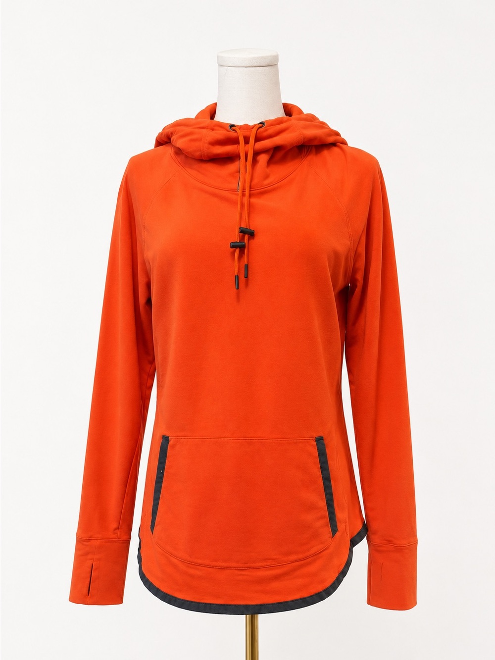 Athleta Orange Hooded Cowl Neck Sweatshirt - size small